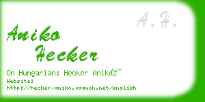 aniko hecker business card